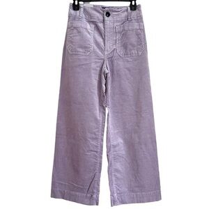 Anthropologie The Colette Cropped Wide-Leg Pants Maeve Corduroy Sz 24 Purple